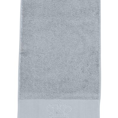 BLACK LINE STONE CROWN guest towel 30x50cm Silver