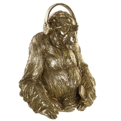 FIGURA RESINA 27X26X36 ORANGUTAN DORADO RF170826