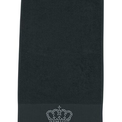 Toalla para invitados BLACK LINE STONE CROWN 30x50cm Negro