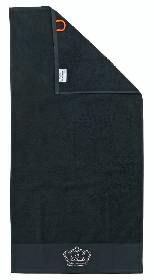 BLACK LINE STONE CROWN Handtuch 50x100cm Black