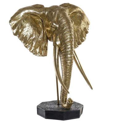 FIGURA RESINA METAL 60X36X73 ELEFANTE DORADO RF170882