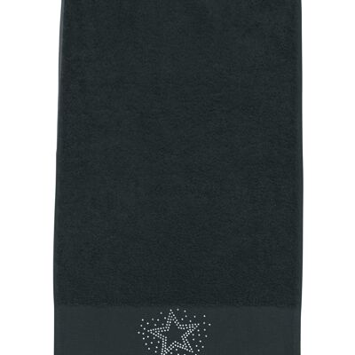 BLACK LINE STONE STAR guest towel 30x50cm Black