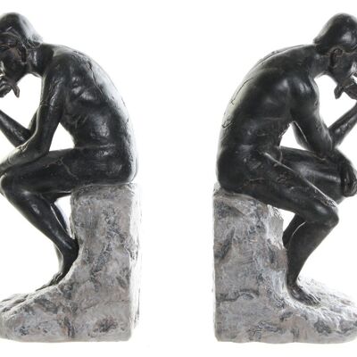BOOKENDS SET 2 RESIN 13X12X28 THINKER GRAY RF174887