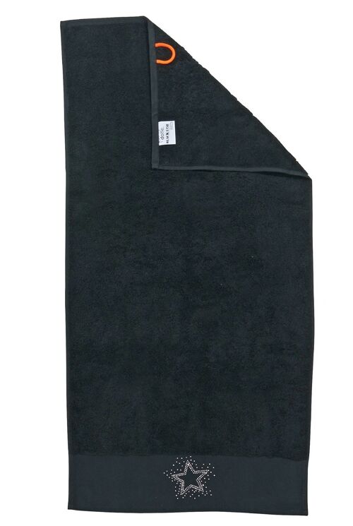 BLACK LINE STONE STAR Handtuch 50x100cm Black