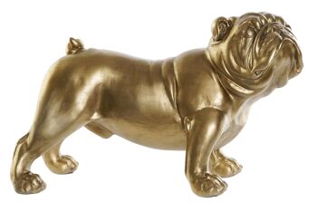 FIGURINE EN RÉSINE 38X17X23 BULLDOG DORÉ MAT RF177252 1