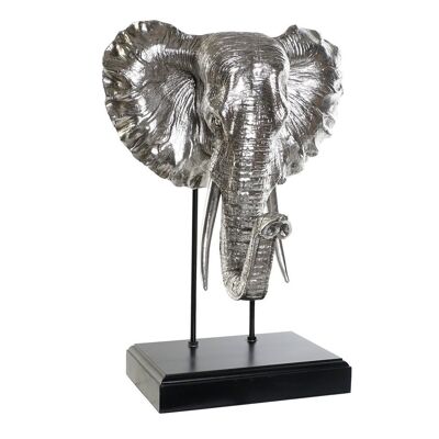 FIGURINE EN RÉSINE MDF 42X30X56 ÉLÉPHANT ARGENT RF177266