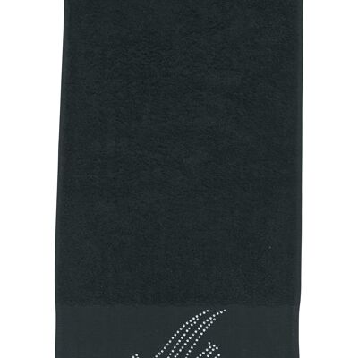 BLACK LINE STONE MR guest towel 50x100cm Black