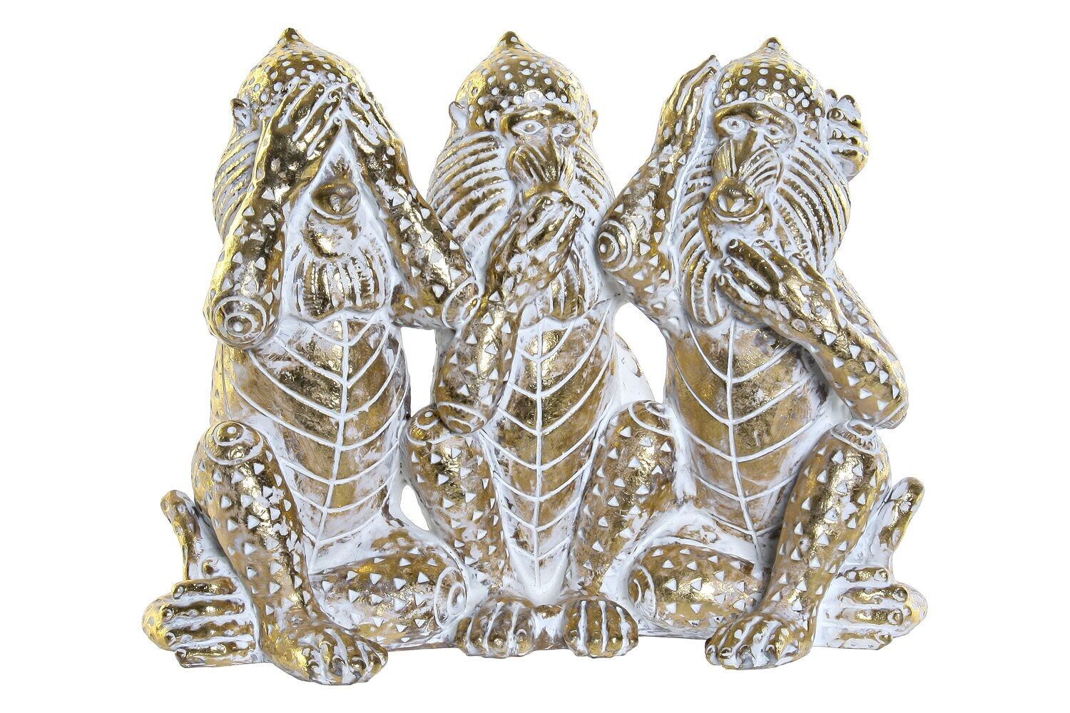 FIGURA IN RESINA 21X11X16,2 SCIMMIE DECAPE ORO RF177511