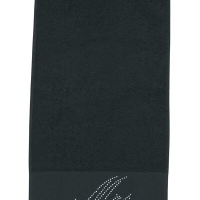 BLACK LINE STONE MRS guest towel 50x100cm Black