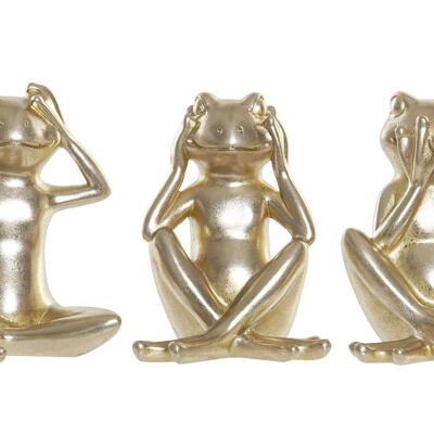 FIGURINE EN RÉSINE 11X11X15 GRENOUILLE ÂGÉE 3 ASSORTIMENTS. RF181797