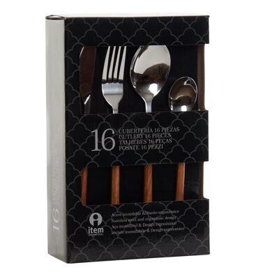 CUTLERY SET 16 INOX ABS 2X22 SILVER SM157038