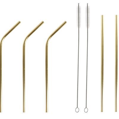 Pajitas set 10 inox nylon 0,5x21,5 3,5mm brillante SM162621