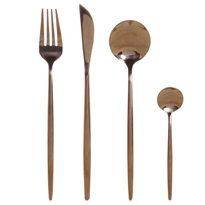 CUTLERY SET 16 INOX 3X1,5X13 3MM BRONZE SM183746