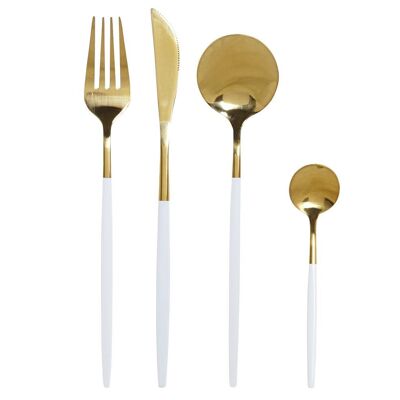 CUTLERY SET 16 INOX 4,5X2,5X20,5 3MM GOLDEN SM183748