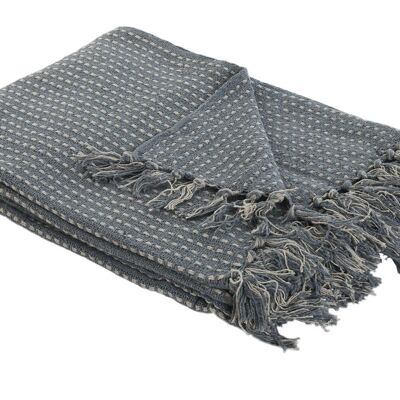 PLAID COTONE 130X170X0,5 FRANGE GRIGIO TX172989