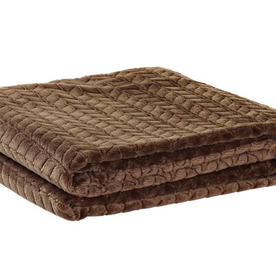 POLYESTER BLANKET 130X170X2 250 GSM, BASIC BROWN TX185494