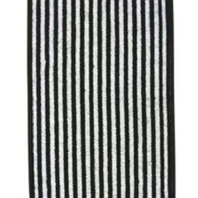 Toalla para invitados DAILY SHAPES STRIPES 30x50cm Negro / Blanco Brillante