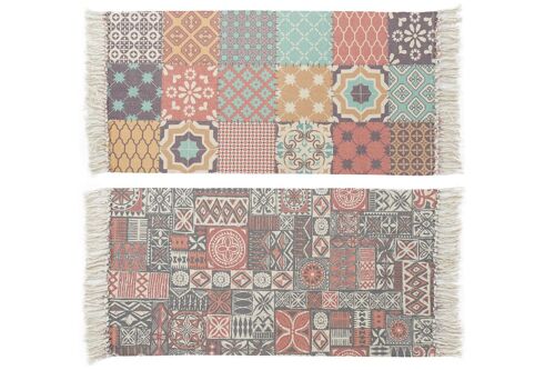 ALFOMBRA ALGODON 135X60X1 PATCHWORK 2 SURT. TX186623