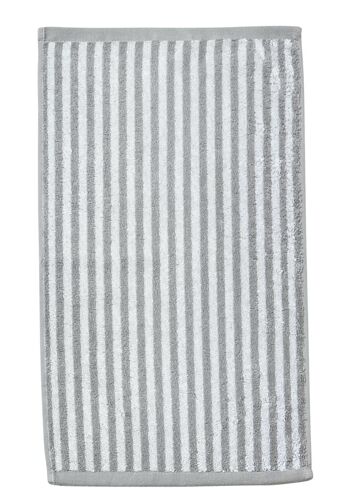 Serviette invité DAILY SHAPES STRIPES 30x50cm Argent / Blanc Brillant 1