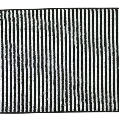 DAILY SHAPES STRIPES bathroom rugs 50x70cm Black / Bright White