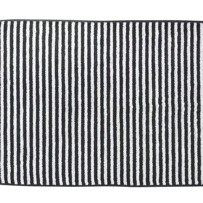 DAILY SHAPES STRIPES tapis de bain 50x70cm Anthracite/Blanc brillant