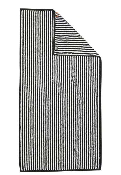 DAILY SHAPES STRIPES Duschtuch 70x140cm Black/Bright White