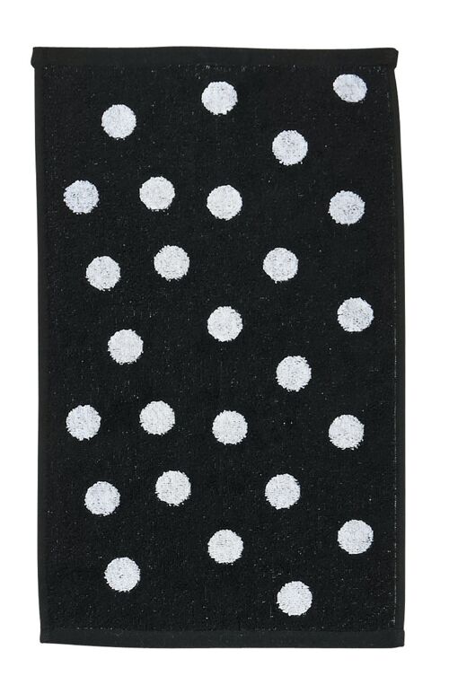 DAILY SHAPES DOTS Gästehandtuch 30x50cm Black/Bright White