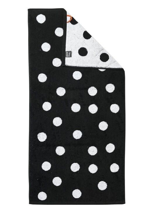 DAILY SHAPES DOTS Handtuch 50x100cm Black/Bright White