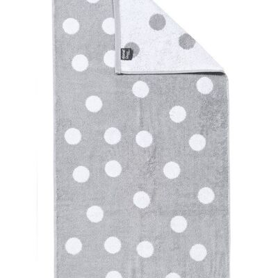 Serviette DAILY SHAPES DOTS 50x100cm Argent / Blanc Brillant