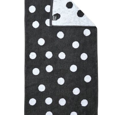 Serviette DAILY SHAPES DOTS 50x100cm Anthracite/Blanc brillant