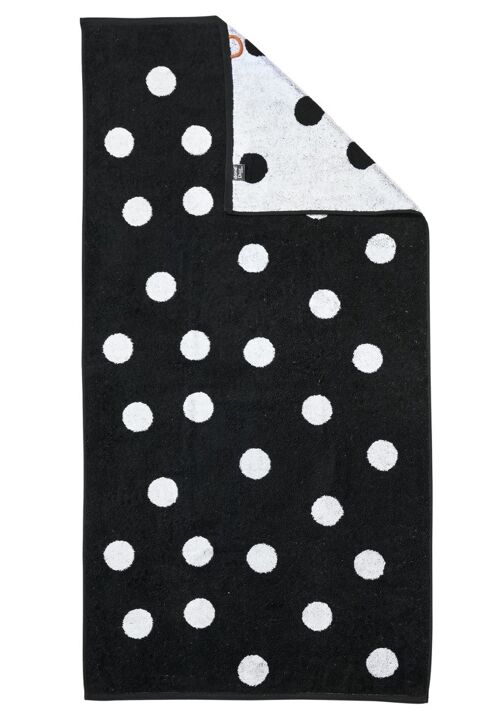 DAILY SHAPES DOTS Duschtuch 70x140cm Black/Bright White