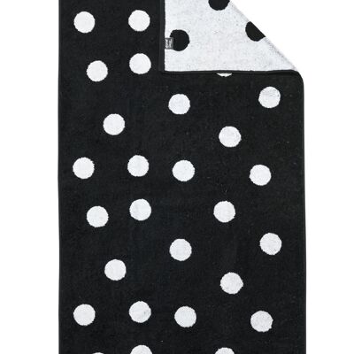 DAILY SHAPES DOTS shower towel 70x140cm Black / Bright White
