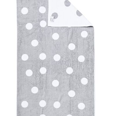 Serviette de douche DAILY SHAPES DOTS 70x140cm Argent / Blanc Brillant