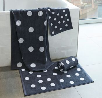 DAILY SHAPES DOTS drap de bain 70x140cm Anthracite/Blanc Brillant 3