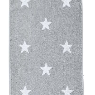 Serviette invité DAILY SHAPES STARS 30x50cm Argent / Blanc Brillant