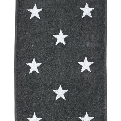 Serviette invité DAILY SHAPES STARS 30x50cm Anthracite/Blanc brillant