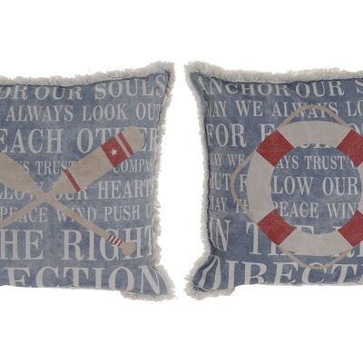 COTTON CUSHION 45X10X45 WORN SAILOR 2 ASSORTMENTS. TX192779