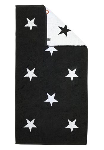 Serviette de douche DAILY SHAPES STARS 70x140cm Noir / Blanc Brillant