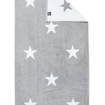 Serviette de douche DAILY SHAPES STARS 70x140cm Argent / Blanc Brillant