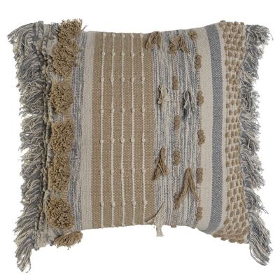 COTTON CUSHION COVER 60X3X60 MULTICOLORED FRINGES TX194829
