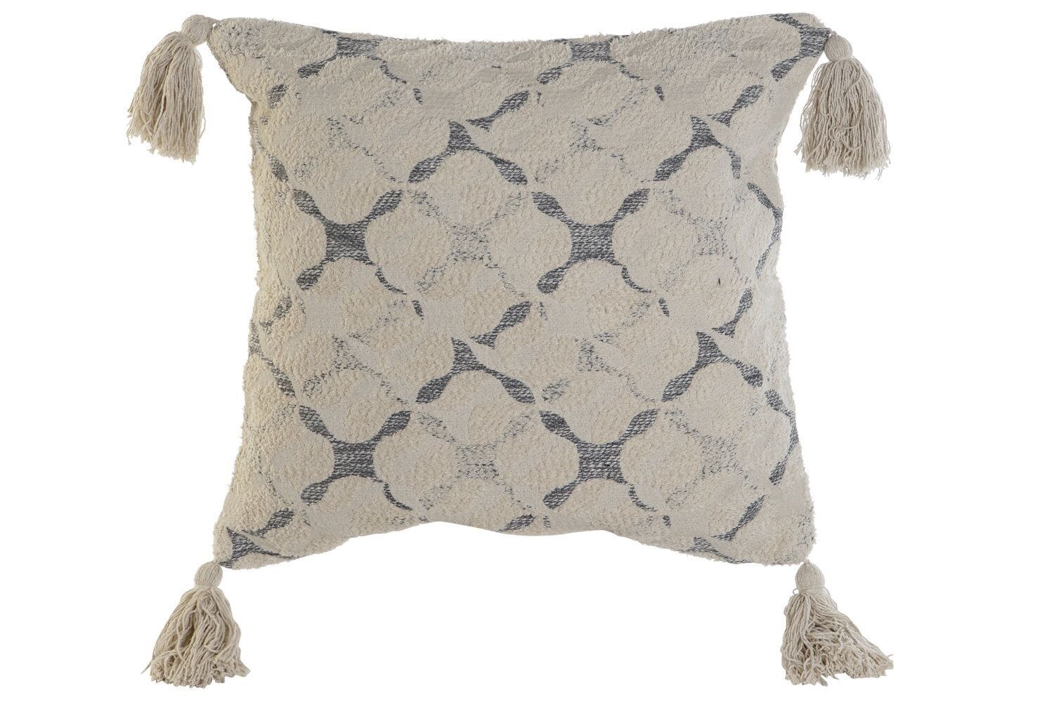 FODERA CUSCINO COTONE 60X3X60 FRANGE BEIGE TX194847