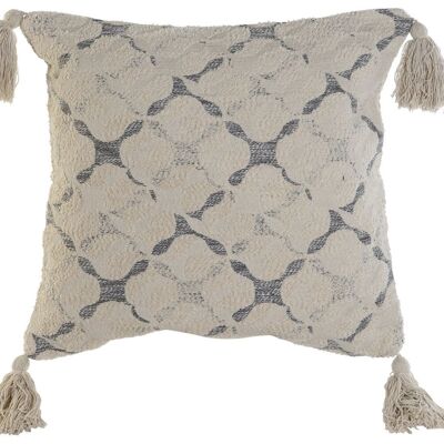 HOUSSE DE COUSSIN COTON 60X3X60 FRANGES BEIGE TX194847