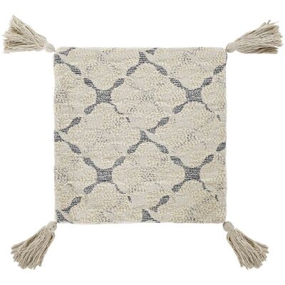 FODERA CUSCINO COTONE 45X3X45 FRANGE BEIGE TX194848