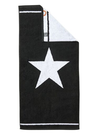 Serviette DAILY SHAPES 1STAR 50x100cm Noir / Blanc Brillant