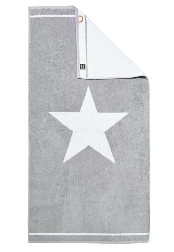 Serviette de douche DAILY SHAPES 1STAR 70x140cm Argent / Blanc Brillant