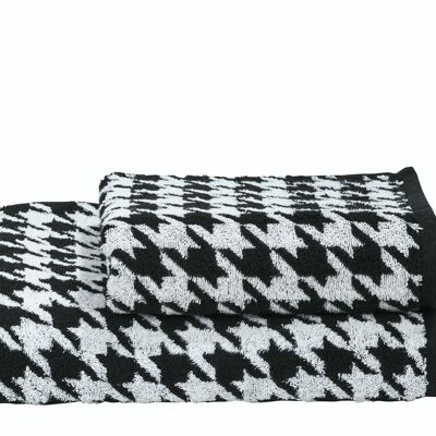 DAILY SHAPES BIRD guest towel 30x50cm Black / Bright White