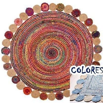 TAPIS COTON JUTE 120X120X1 2100 G/M² TX196992