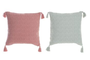 COUSSIN COTON 45X10X45 400 GR. FRANGES 2 ASSORTIMENTS. TX197167 1