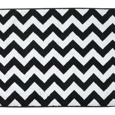 Alfombra de baño DAILY SHAPES ZIGZAG 50x70cm Negro / Blanco Brillante