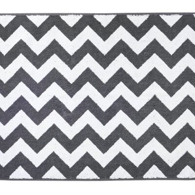 Tappetino da bagno DAILY SHAPES ZIGZAG 50x70cm Antracite/Bianco brillante